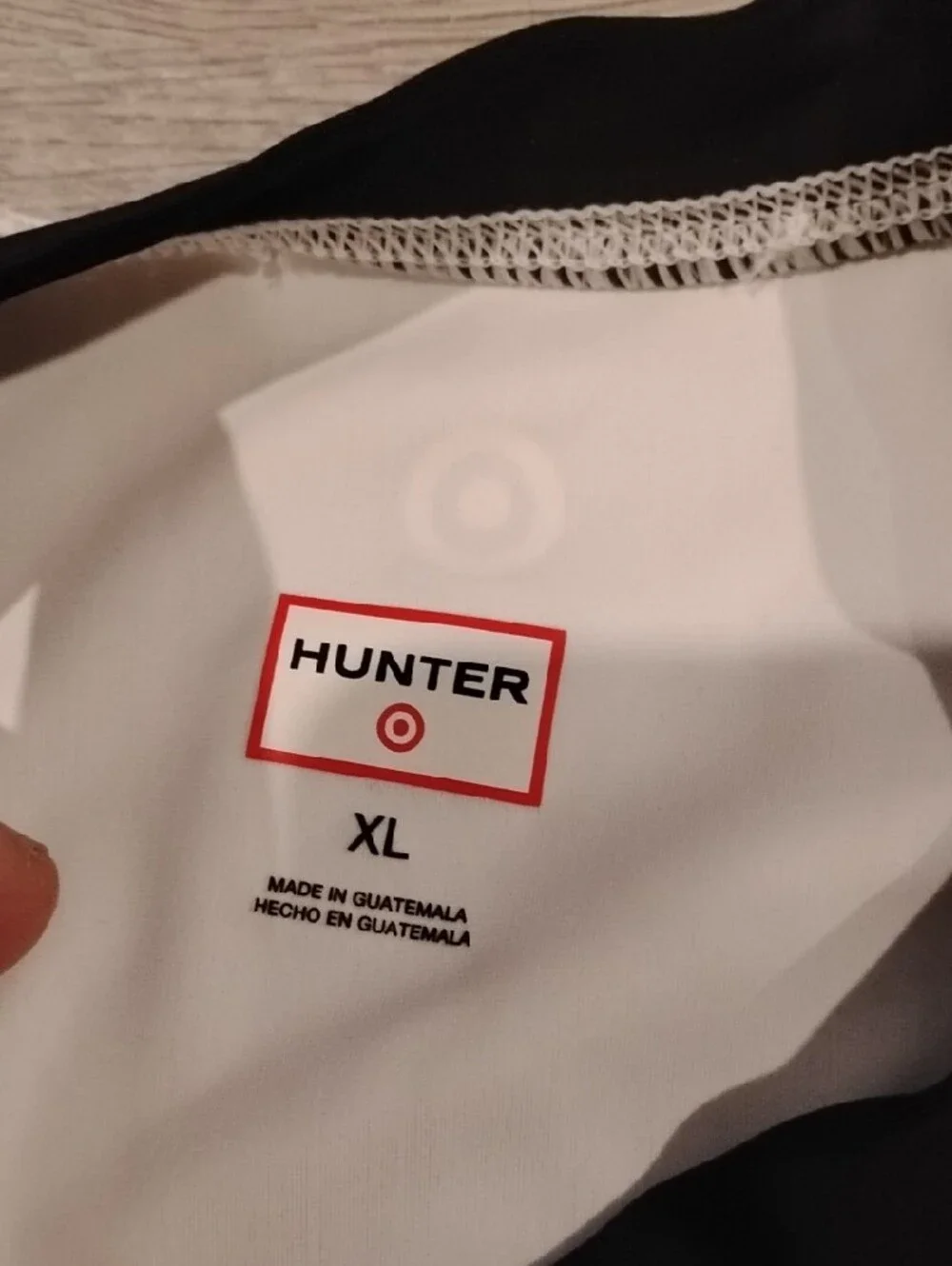 Hunter Kids White and Black Long-Sleeve Rashguard with Red Logo
